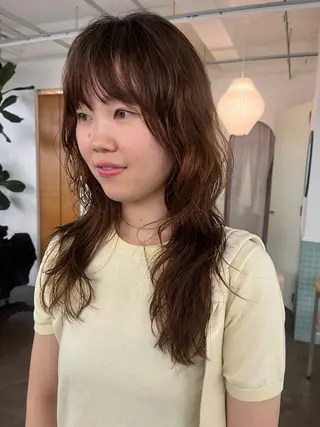 ロング レイヤー/ケアパーマ /ニュアンス/モードのヘアスタイル