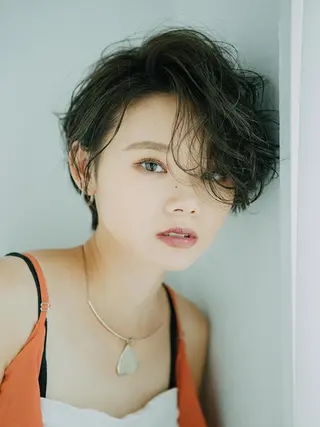 ショート カラー パーマ 相武台ショート特化 💐川崎希💐のヘアスタイル