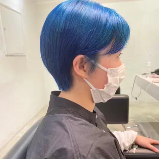 ショート カラー ハイトーン/ブリーチ 似合せカット/パーマのヘアスタイル