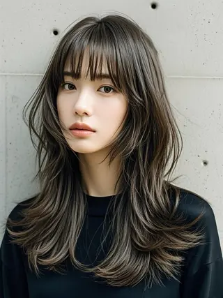 ロング ウルフカット 811 大阪梅田 ウルフのヘアスタイル