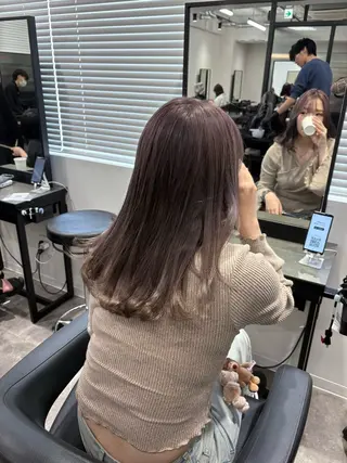 セミロング カラー 韓国/トレンド レイヤー【101】のヘアスタイル