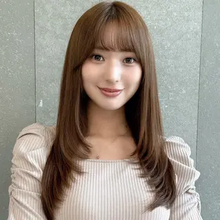 セミロング 韓国ヘア/美髪矯正/ Haruna🦋のヘアスタイル