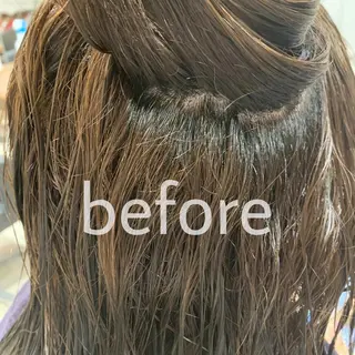 ミディアム パーマ 髪質改善カラー&TR 縮毛矯正/弱酸性矯正のヘアスタイル