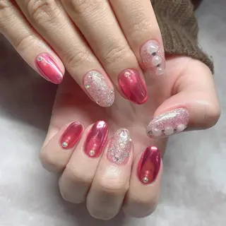 ネイル ネイルリボン 受付スタッフのネイルデザイン