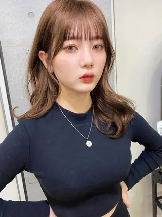 セミロング カラー パーマ SALOWIN吉祥寺suite店所属・似合わせレイヤー 🇰🇷荒木洋文のヘアスタイル