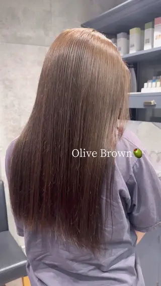 ロング カラー 透明感|ストレート| クロスパーマ|はるかのヘアスタイル