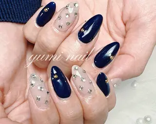 ネイル shineジェル& チップ長さだしのネイルデザイン