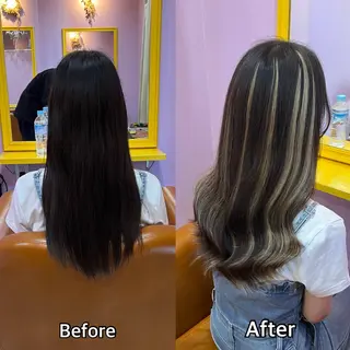 ロング シール＋ちび編み込み エクステ梅田🐨のヘアスタイル