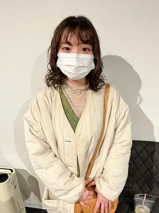 ミディアム パーマ ショート/パーマ/ カラー/FUKOのヘアスタイル