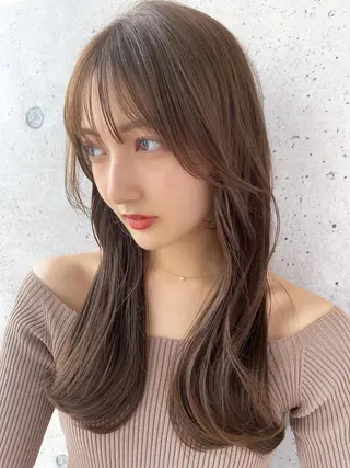 セミロング カラー 顔周り/くびれヘア 韓国ヘア💕風間るなのヘアスタイル