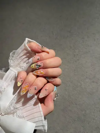 ネイル I-nailロング /ワンホン/キラキラのネイルデザイン