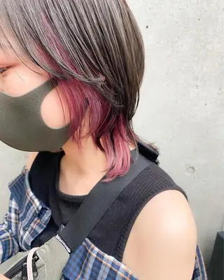 ミディアム カラー hair design verda所属・レイヤー暖色カラー 池袋Yamamotoのヘアスタイル