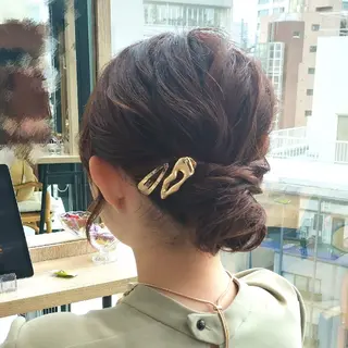 ミディアム ヘアアレンジ ヘアアレンジ/透明感 カラー/AKARIのヘアスタイル
