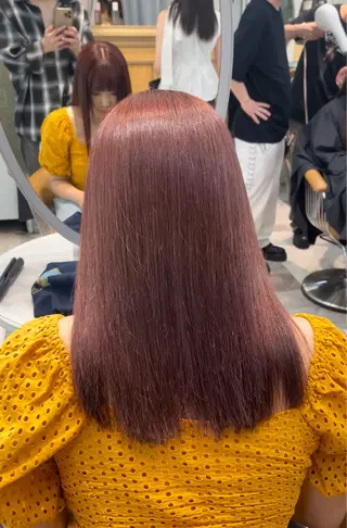 ミディアム 栄ハイトーン/ 透明感/中園薪のヘアスタイル