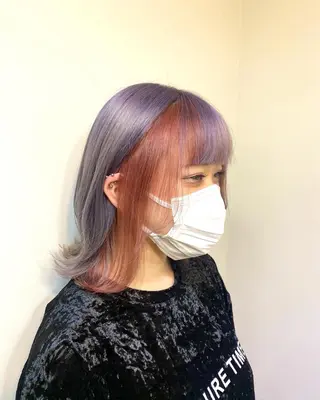 ミディアム カラー ブリーチ毛対応酸性 ストレート🌈サキのヘアスタイル