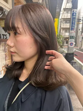 ミディアム カラー 清水千優/パーマ/透 明感カラー/メンズのヘアスタイル