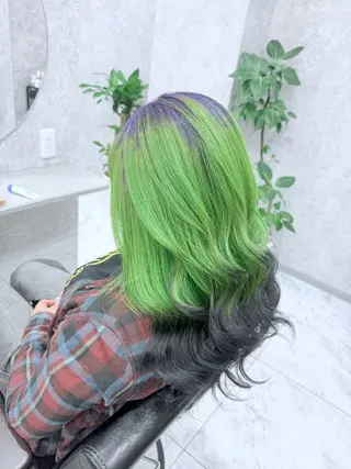 ロング カラー 🌈派手髪ハイトーン 🌈鈴木亮太🌈のヘアスタイル