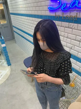 セミロング カラー 新宿/韓国レイヤー 髪質改善カラー/角所のヘアスタイル