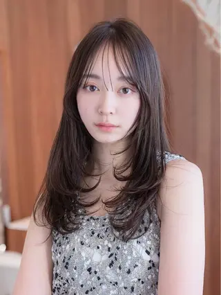 セミロング レイヤー/ハッシュ 渋谷/サッタのヘアスタイル