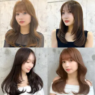 セミロング カラー 新宿/韓国風レイヤー 髪質改善/渋谷直樹のヘアスタイル