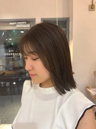 カラー 🎀調布仙川透明感オ リーブカラー干莉🎀のヘアスタイル