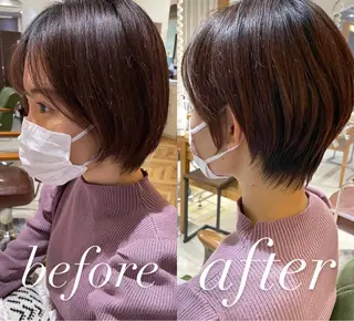 ショート カラー eins.hair所属・過去一の柔髪ヘア 🌿einshairのヘアスタイル