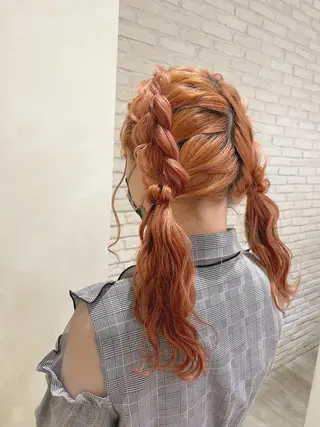 ロング ヘアアレンジ エクステ/ハイトーン 🐏☁️miminaのヘアスタイル