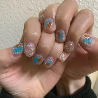 ネイル ネイルリボン 受付スタッフのネイルデザイン