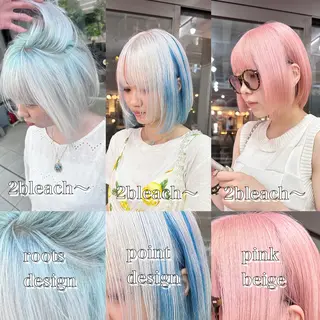 ショート カラー ❄️💛エクステ ブリーチ❄️yukiのヘアスタイル