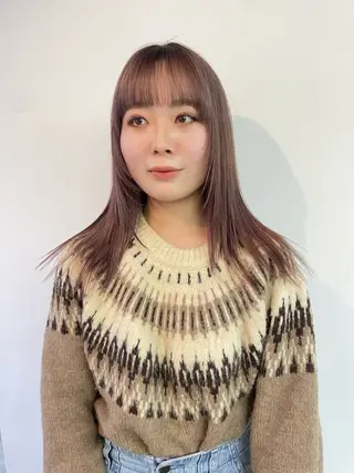 セミロング カラー sakura🌸 レイヤー/韓国ヘアのヘアスタイル