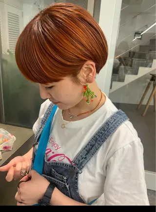 ショート カラー 暖色/パーマ 🌼クニトウメイのヘアスタイル
