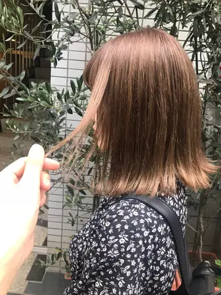 ミディアム カラー 🫧透明感カラー/ ボブ/小笠原汐海🪽のヘアスタイル