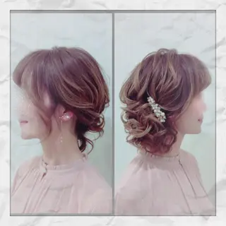 ミディアム ヘアアレンジ ヘアセット/着付け 𓇼 松本 夏美𓇼のヘアスタイル