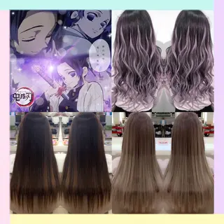 ロング カラー れん/ハイトーン /エクステ/韓国風のヘアスタイル