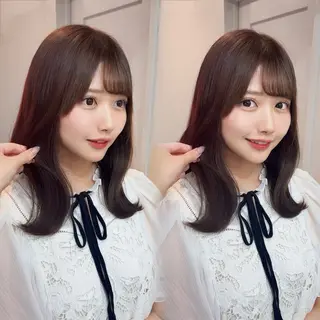 セミロング カラー yurina🩰新宿 艶カラー・アレンジのヘアスタイル