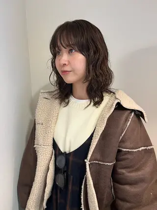 ミディアム パーマ GO TODAY シェアサロン 表参道Flos店所属・nishi fuyumiのヘアスタイル