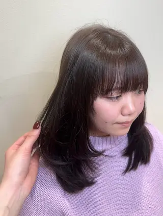 ミディアム ワンホン×髪質改善 つのーか🩶‪🫧のヘアスタイル