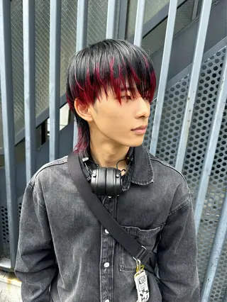 ショート カラー メンズ 【.ico】心斎橋/ ウルフ/飛田ゆうきのヘアスタイル