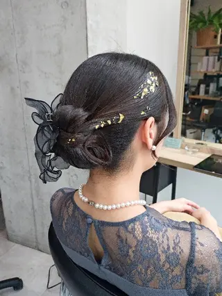 セミロング ヘアアレンジ ヘアアレンジ/透明感 カラー/AKARIのヘアスタイル