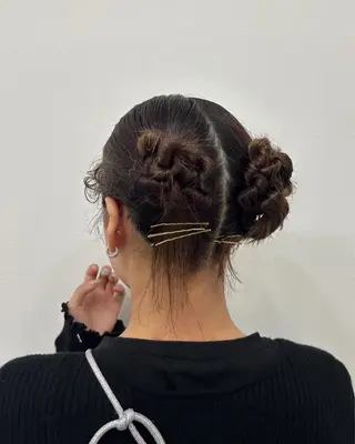 ミディアム ヘアアレンジ ヒナ .のヘアスタイル