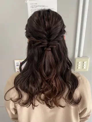 セミロング ヘアアレンジ メンズモテパーマ💙 fuwaのヘアスタイル