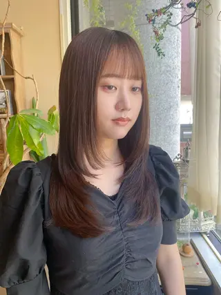ロング カラー 當山 瑠奈のヘアスタイル