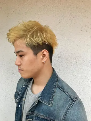 ショート カラー パーマ メンズ JUNTA 梅田茶屋町のヘアスタイル