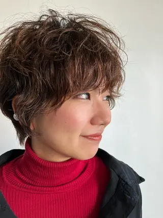 ショート パーマ 髪質改善/縮毛矯正/ 透明感カラーYUMAのヘアスタイル