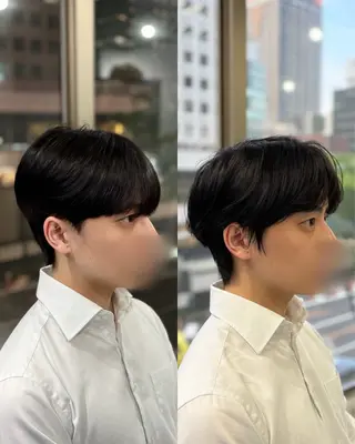 ショート パーマ メンズ 韓国メンズヘア/ ダウンパーマ/歩夢のヘアスタイル