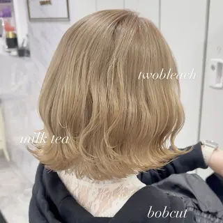 ロング カラー ブリーチなしピンク 赤井龍斗のヘアスタイル