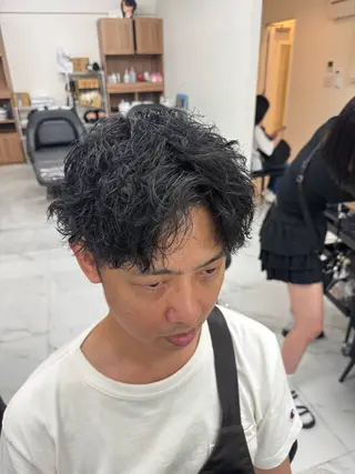 ショート パーマ メンズ メンズ/パーマ/ 京都駅/井上光のヘアスタイル