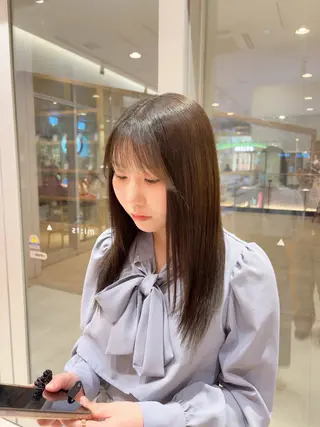 ミディアム カラー 💎ツヤ髪ストレート カラー💎かのんのヘアスタイル