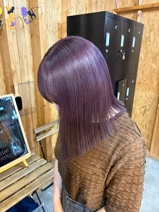 カラー まろみ暖色×ボブ ×chia🕯のヘアスタイル