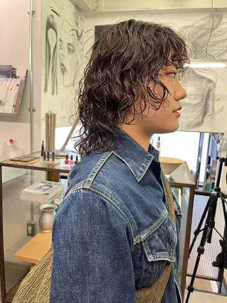 ミディアム パーマ NOUN所属・eri kinjoのヘアスタイル